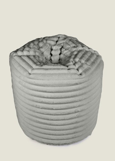 Kaikoo Grey Lazer Cut Fur Beanbag