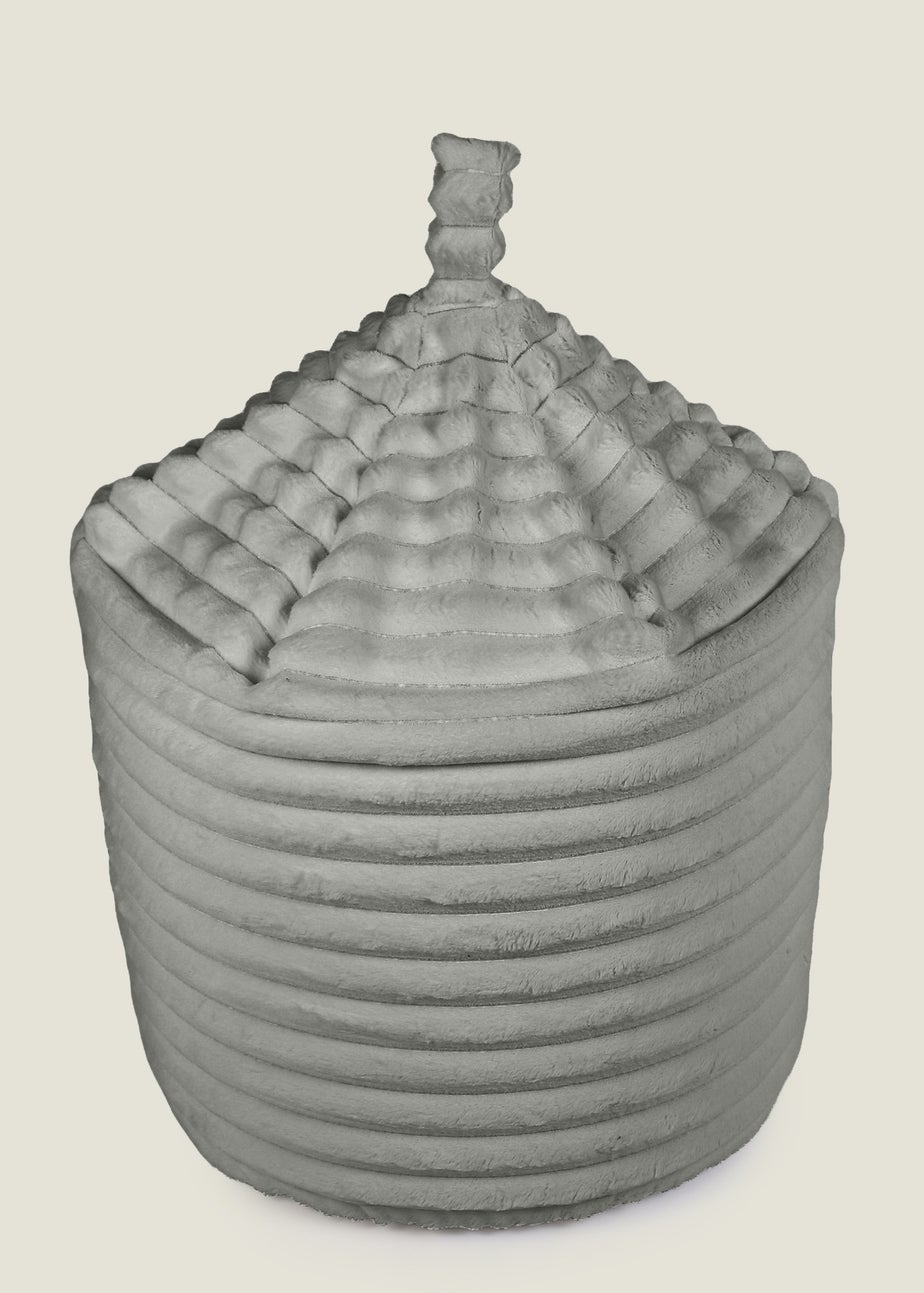 Kaikoo Grey Lazer Cut Fur Beanbag