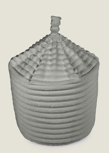 Kaikoo Grey Lazer Cut Fur Beanbag