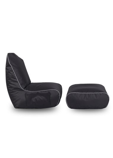 Kaikoo Black Rock Gamer Chair With Stool