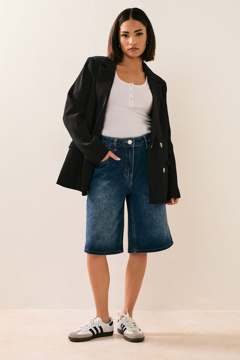 PixieGirl Petite Black Tailored Double Breasted Blazer