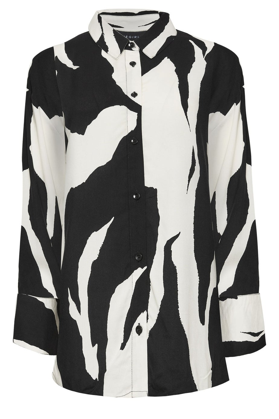 PixieGirl Petite Black Mono Abstract Print Shirt