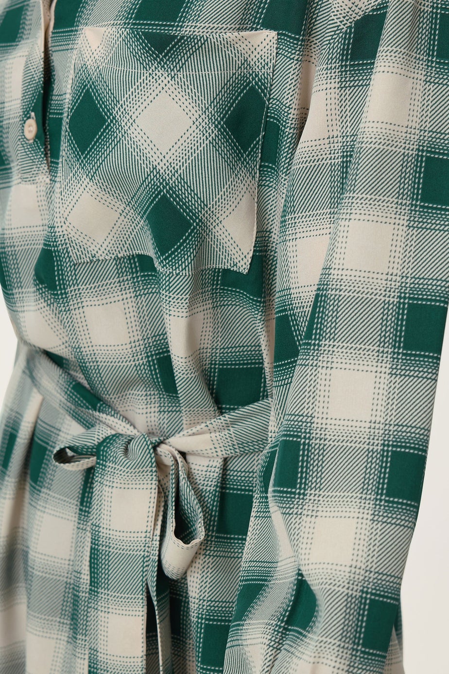 PixieGirl Petite Green Check Print Shirt Dress