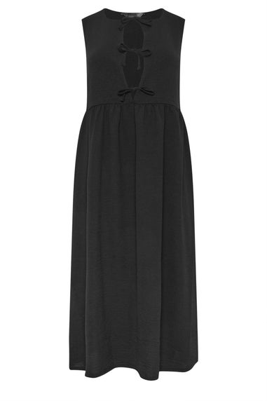 PixieGirl Petite Black Tie Front Midi Dress