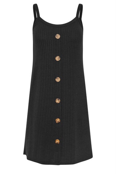 PixieGirl Petite Black Button Front Sleeveless Dress