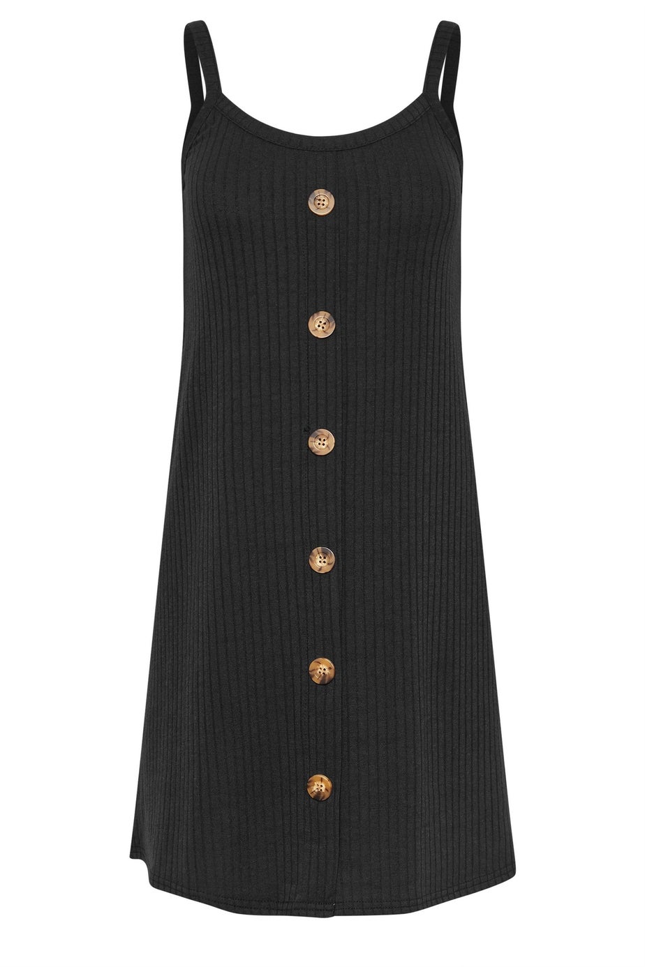 PixieGirl Petite Black Button Front Sleeveless Dress