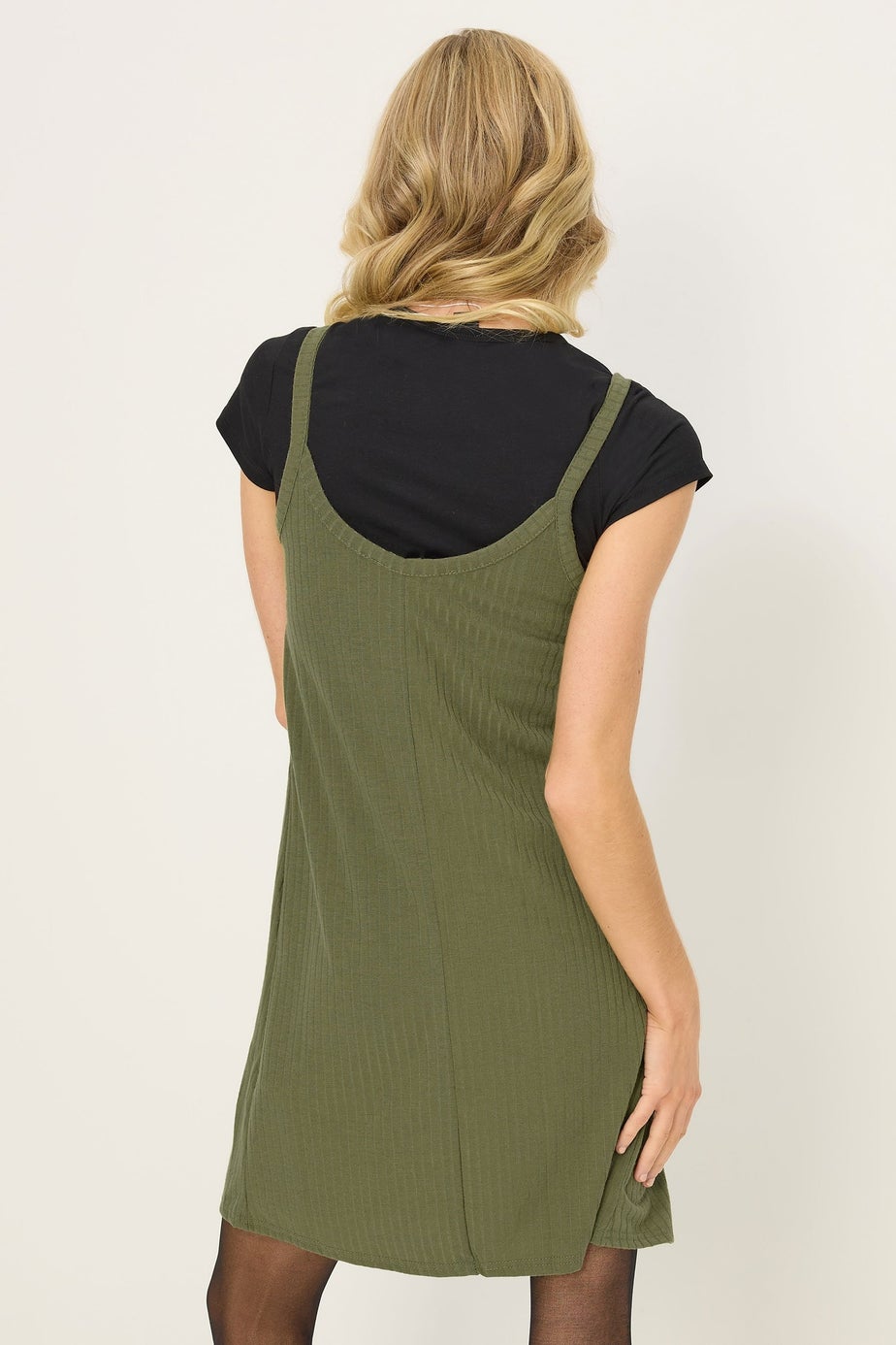PixieGirl Petite Khaki Green Button Front Sleeveless Dress