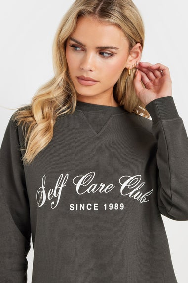 Pixiegirl Grey Self Care Club Sweatshirt Dress