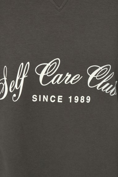 Pixiegirl Grey Self Care Club Sweatshirt Dress