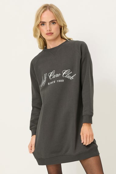 Pixiegirl Grey Self Care Club Sweatshirt Dress