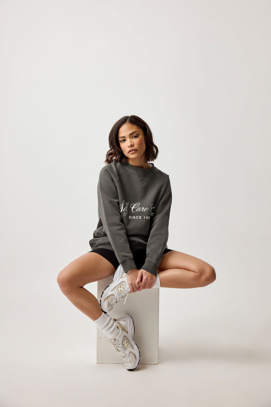 Pixiegirl Grey Self Care Club Sweatshirt Dress