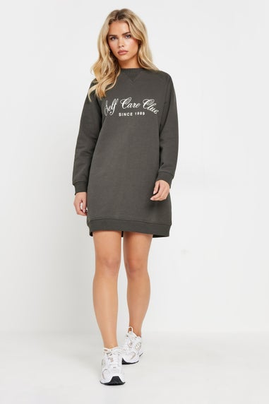 Pixiegirl Grey Self Care Club Sweatshirt Dress