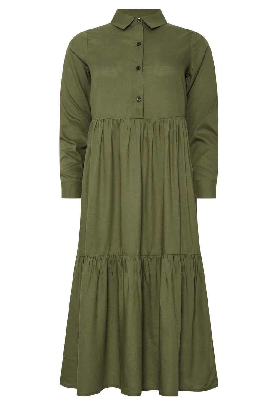 PixieGirl Petite Khaki Green Sleeved Smock Dress
