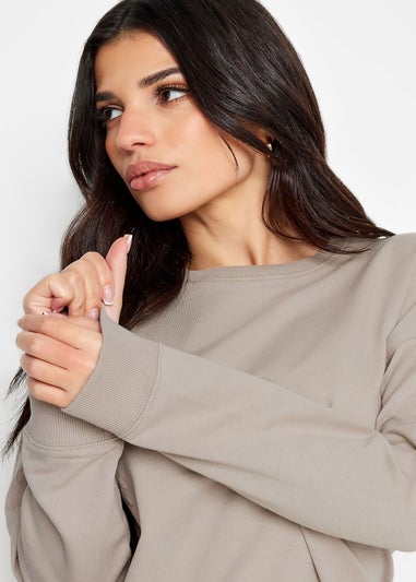 PixieGirl Petite Stone Brown Crew Neck Sweatshirt