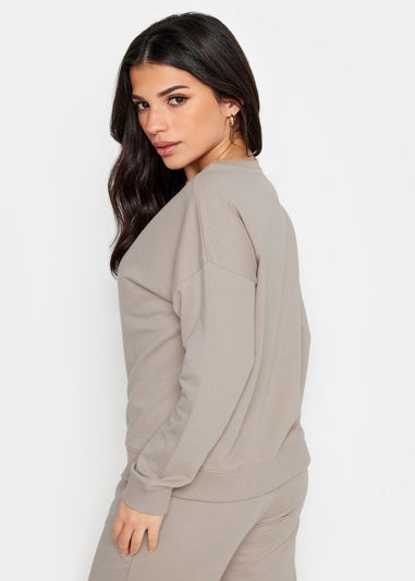 PixieGirl Petite Stone Brown Crew Neck Sweatshirt