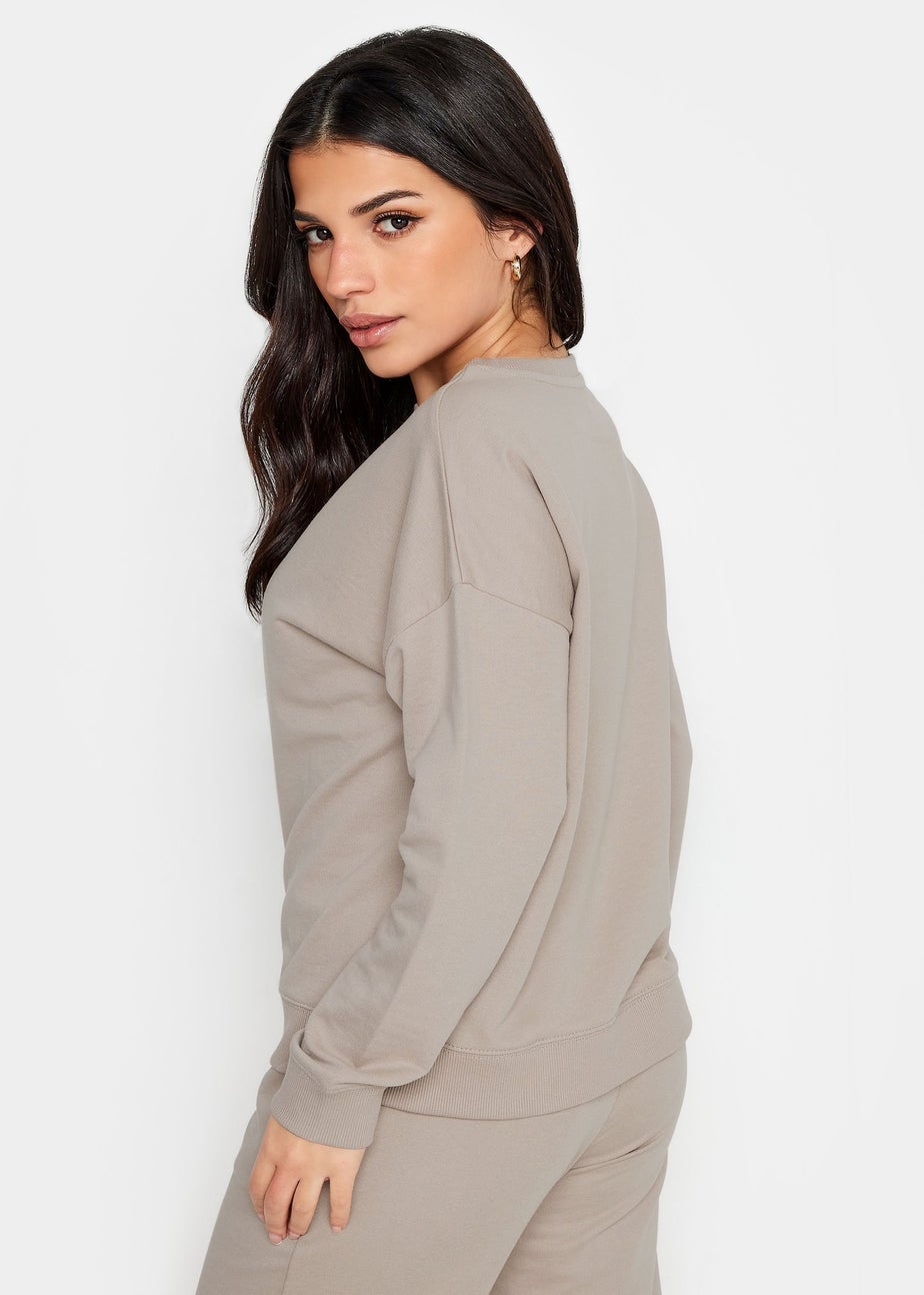 PixieGirl Petite Stone Brown Crew Neck Sweatshirt