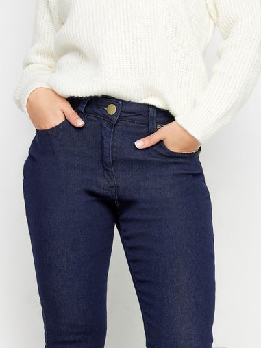 PixieGirl Petite Dark Blue Stretch Flared Jeans