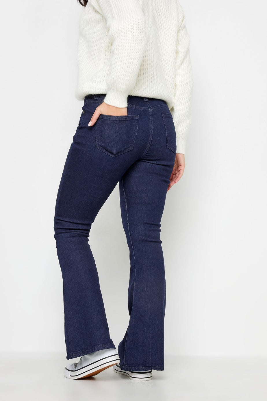 PixieGirl Petite Dark Blue Stretch Flared Jeans