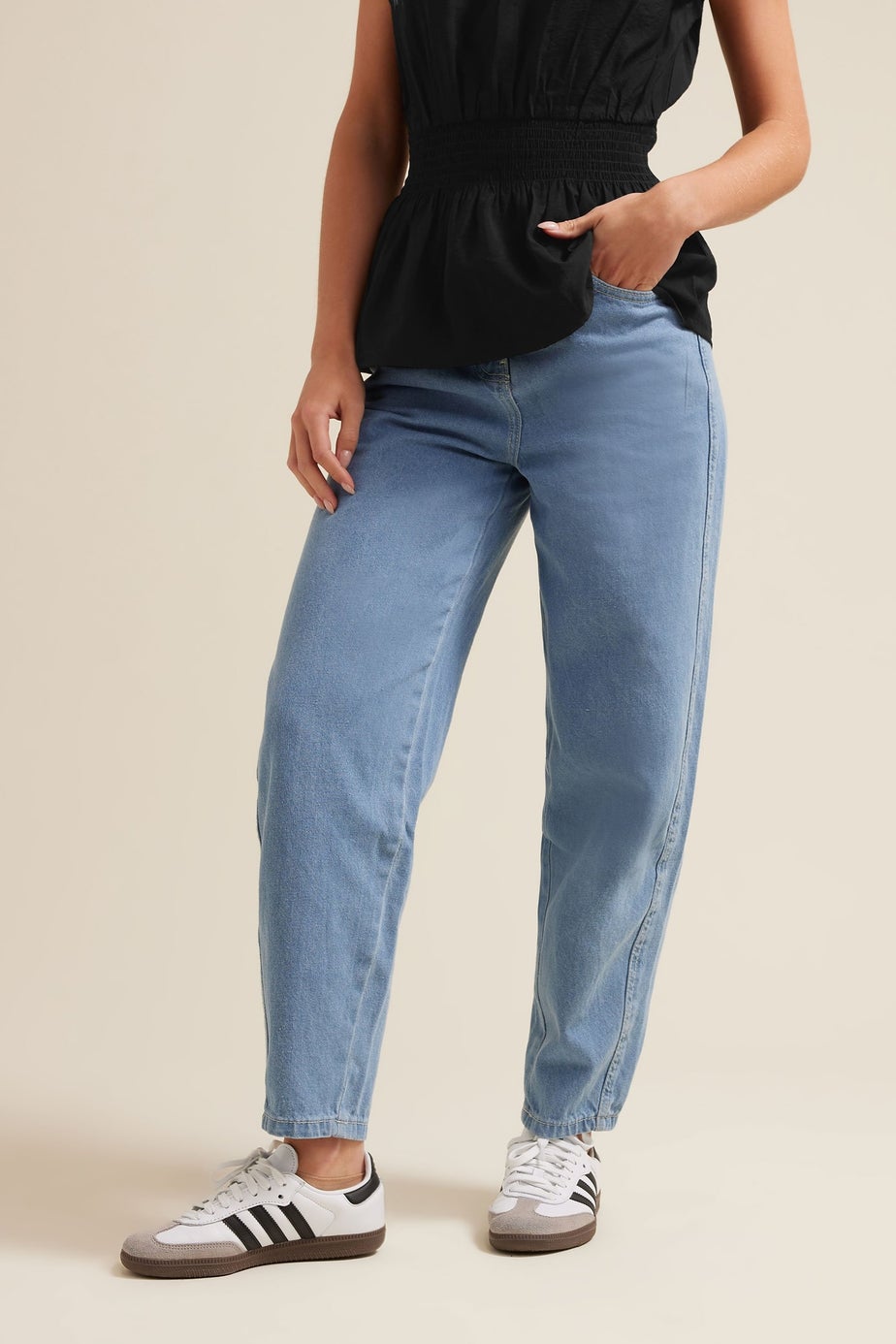 PixieGirl Petite Light Blue Non-Stretch Barrel Leg Jeans
