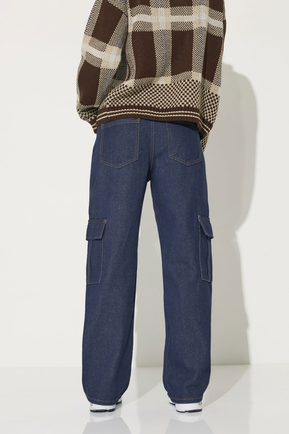 PixieGirl Petite Indigo Blue Non-Stretch Utility Cargo Jeans