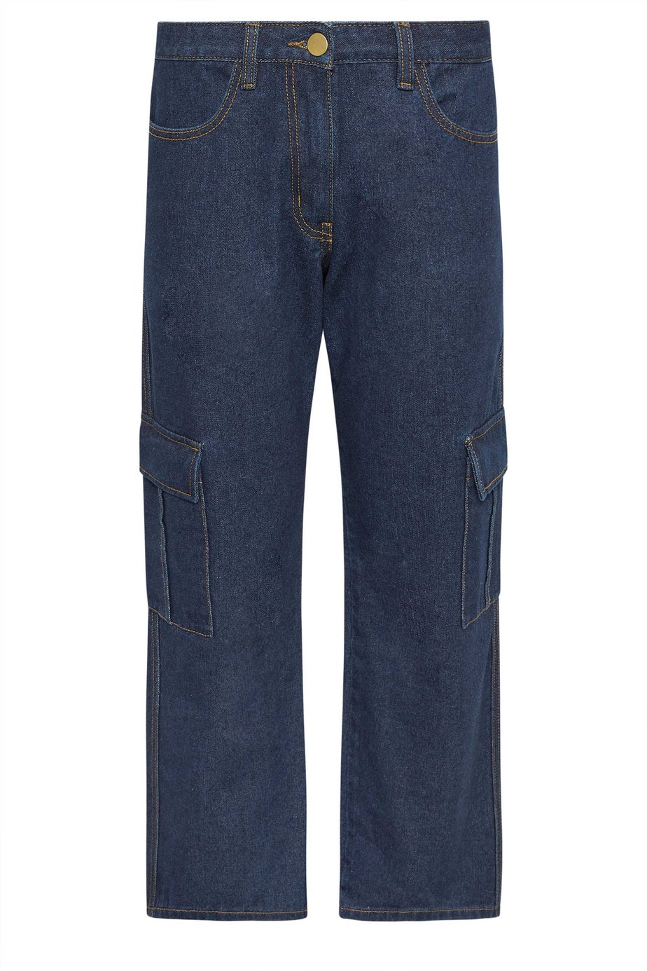 PixieGirl Petite Indigo Blue Non-Stretch Utility Cargo Jeans