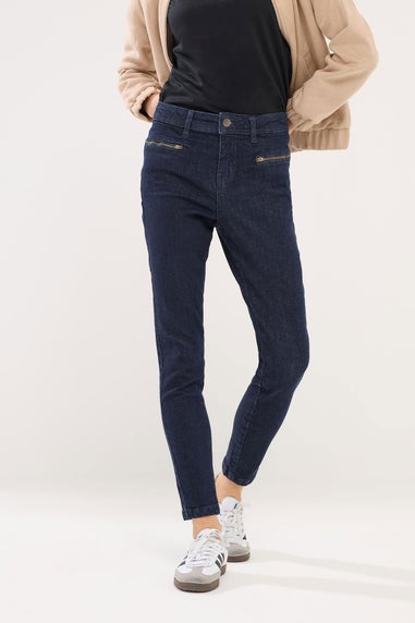 PixieGirl Petite Dark Blue Stretch Zip Pocket Skinny Jeans