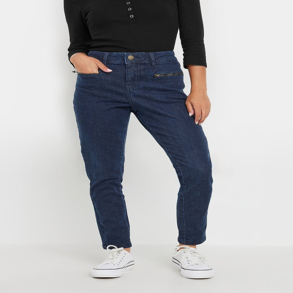 PixieGirl Petite Dark Blue Stretch Zip Pocket Skinny Jeans