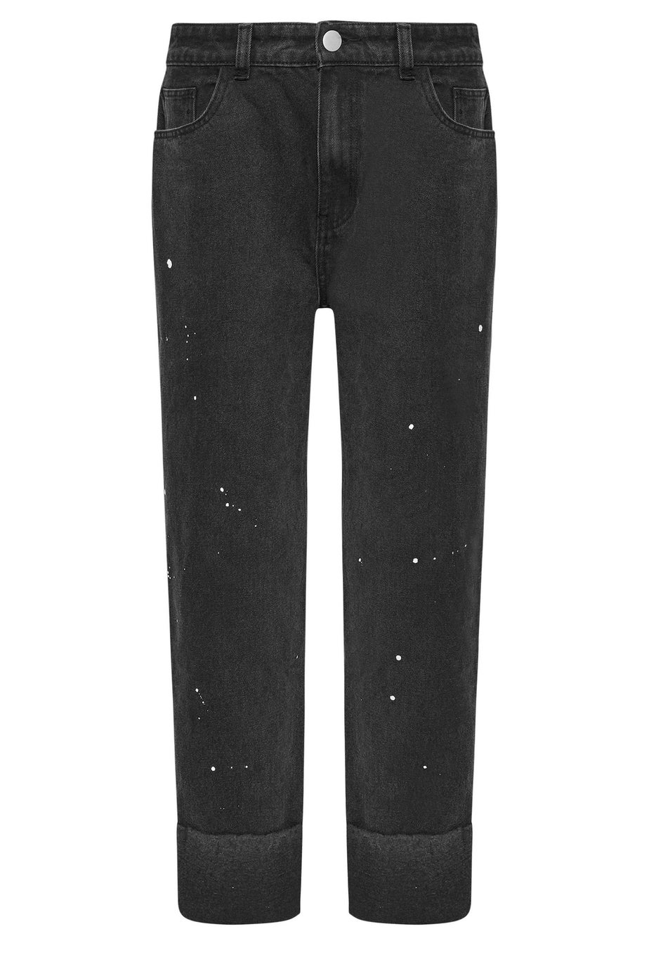 PixieGirl Petite Black Paint Splatter Non-Stretch Wide Leg Jeans