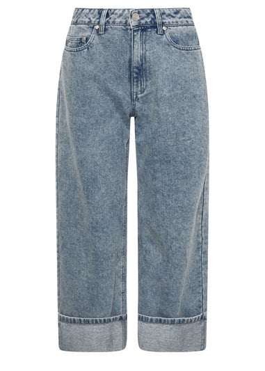 PixieGirl Petite Blue Wash Denim Turn Up Jeans