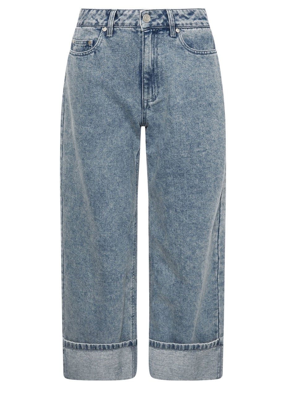 PixieGirl Petite Blue Wash Denim Turn Up Jeans