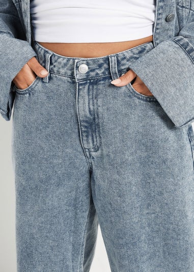 PixieGirl Petite Blue Wash Denim Turn Up Jeans
