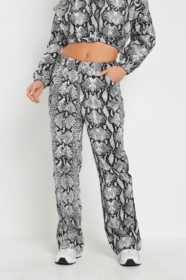 PixieGirl Petite Grey Snake Print Straight Leg Jeans