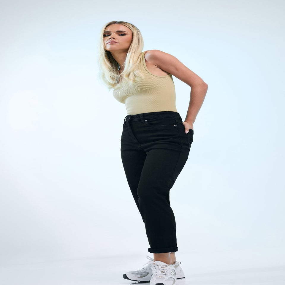 PixieGirl Petite Black Stretch Denim Mom Jeans