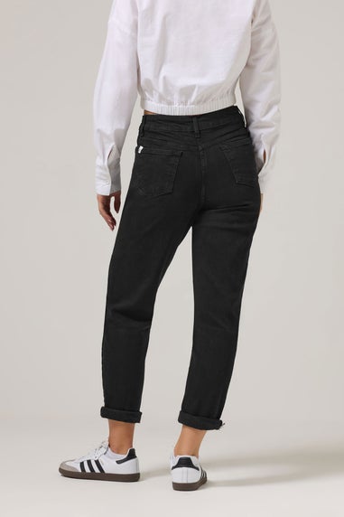 PixieGirl Petite Black Stretch Denim Mom Jeans