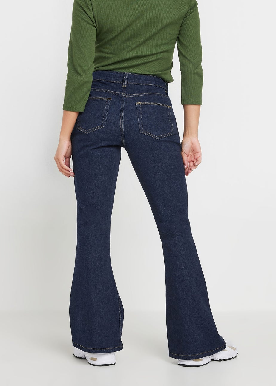 PixieGirl Petite Indigo Blue Seam Front Flared Jeans