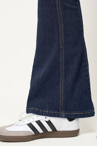 PixieGirl Petite Indigo Blue Seam Front Flared Jeans