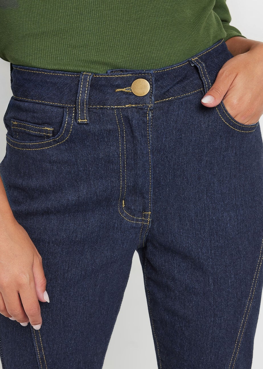 PixieGirl Petite Indigo Blue Seam Front Flared Jeans