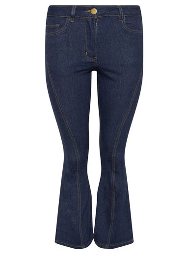 PixieGirl Petite Indigo Blue Seam Front Flared Jeans