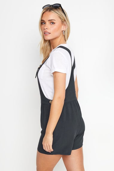 PixieGirl Petite Black Acid Wash Short Dungarees