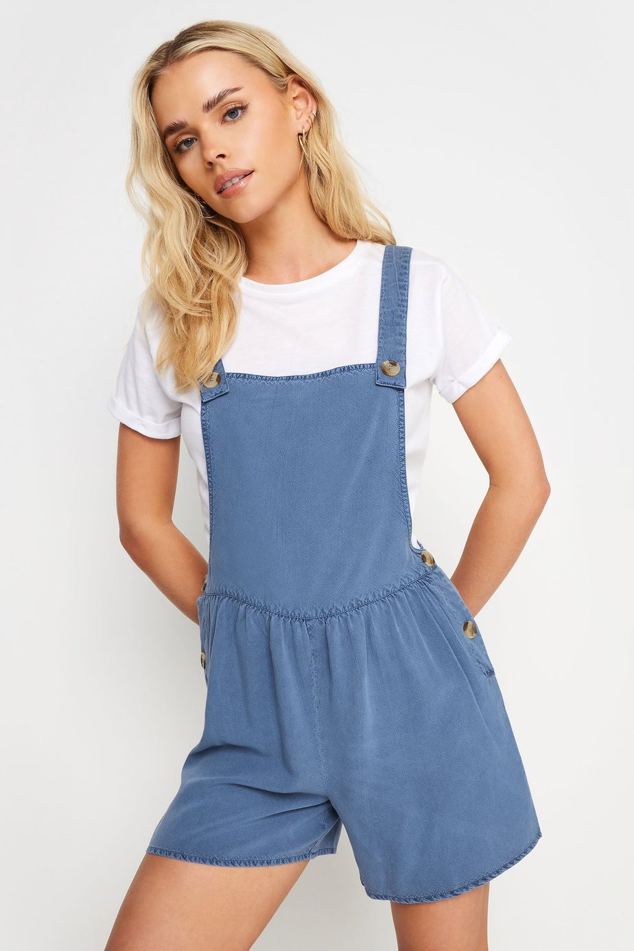 PixieGirl Petite Blue Short Dungarees