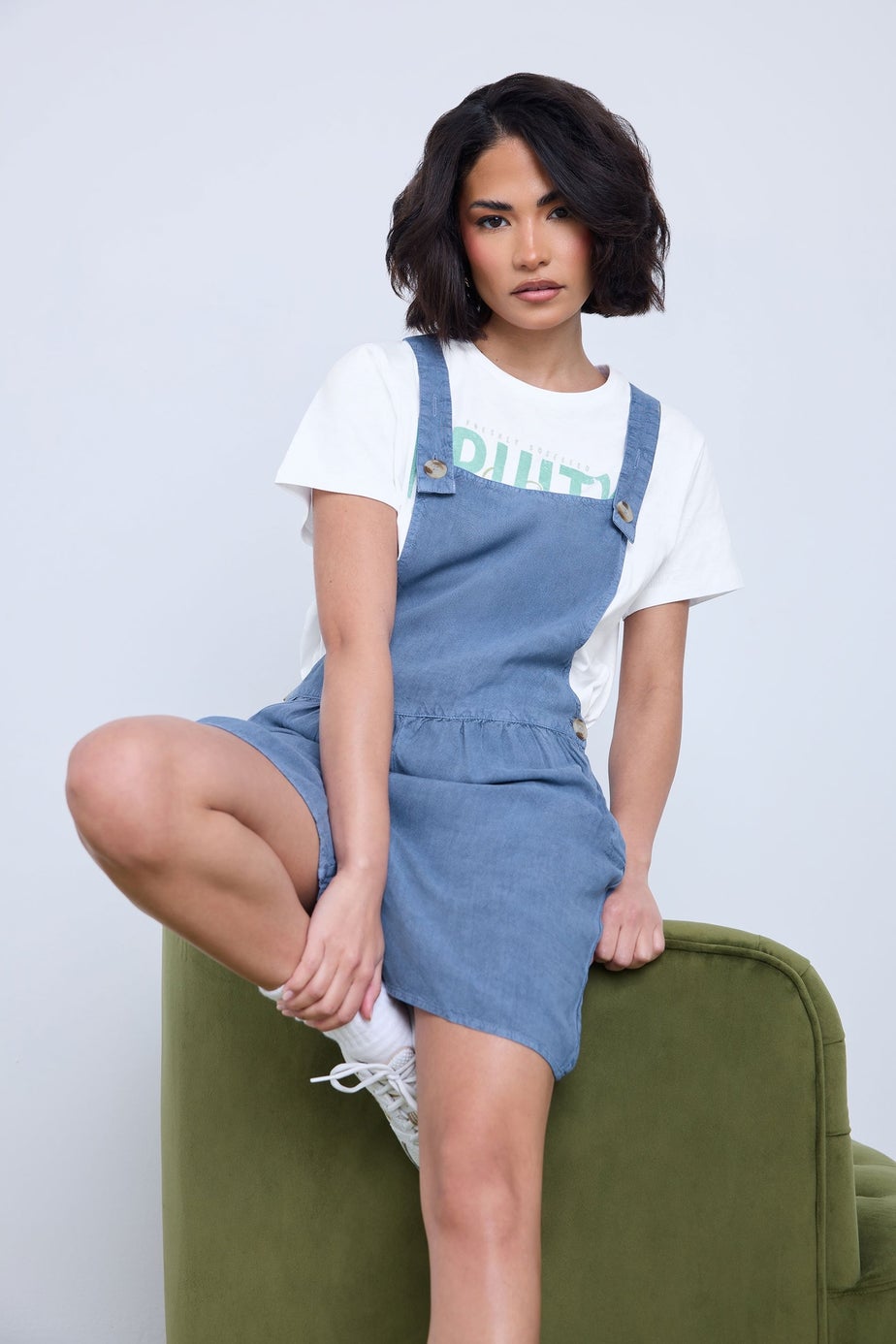 PixieGirl Petite Blue Short Dungarees