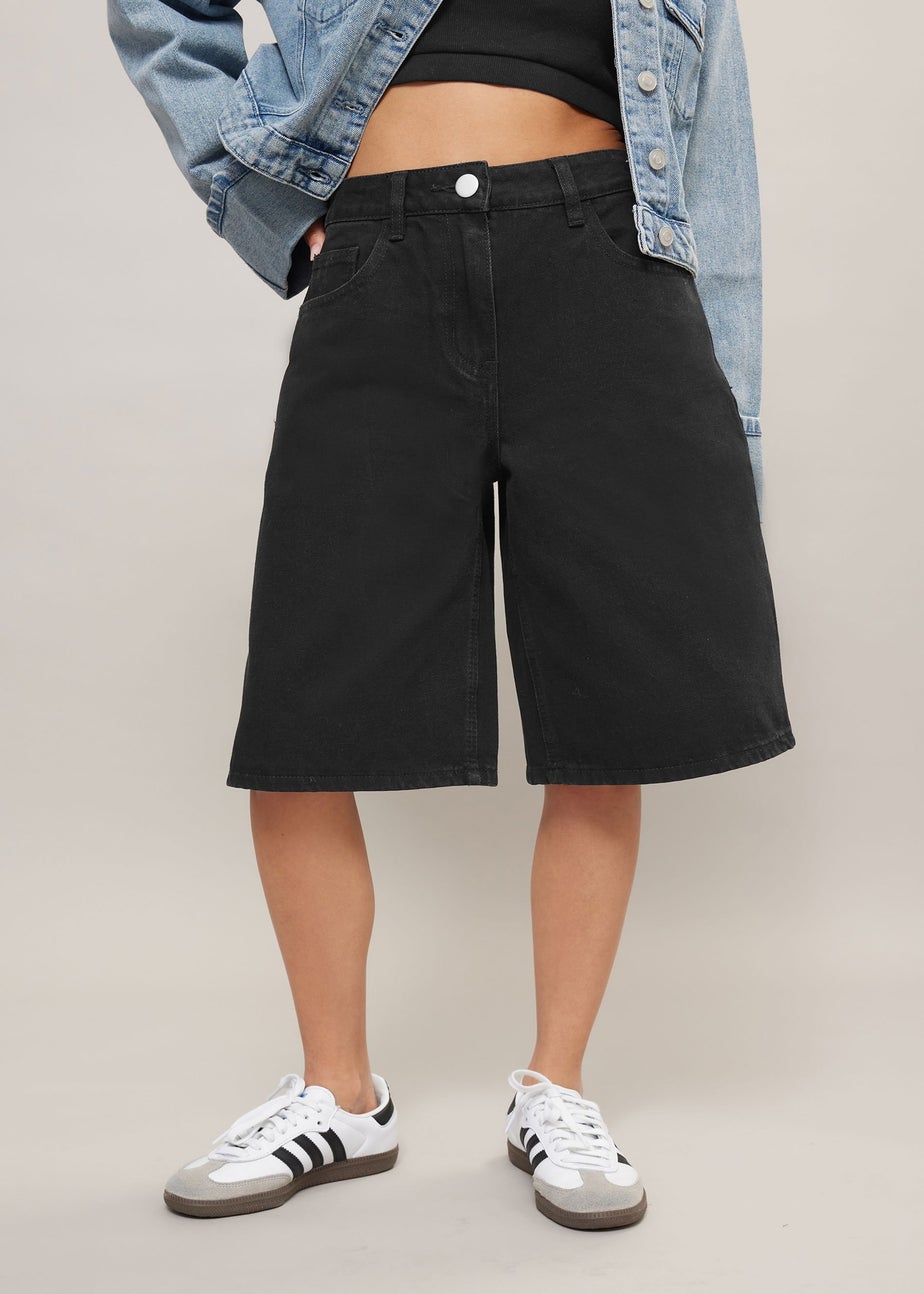 PixieGirl Petite Black Denim Jorts