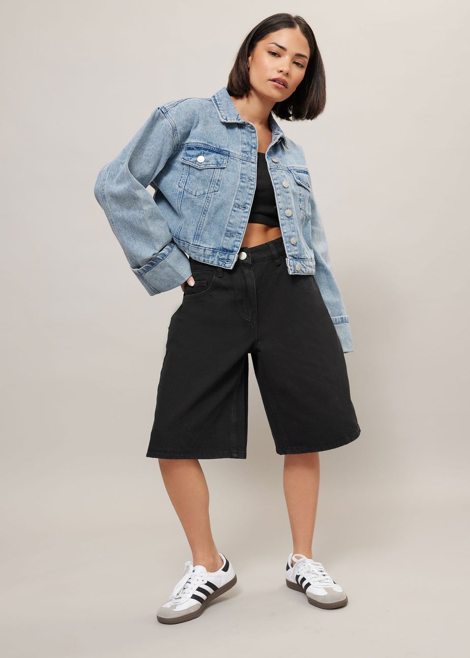 PixieGirl Petite Black Denim Jorts