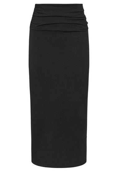 PixieGirl Petite Black Fold Over Maxi Skirt