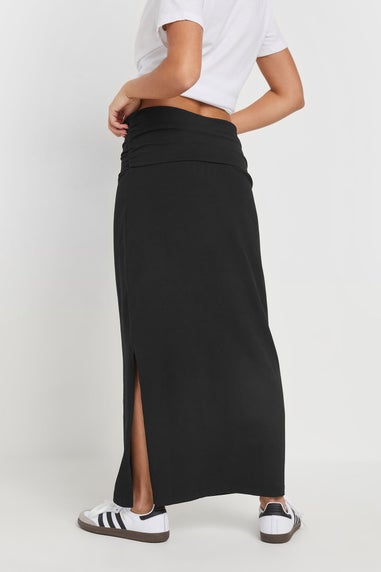 PixieGirl Petite Black Fold Over Maxi Skirt