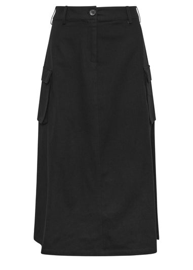 PixieGirl Petite Black Cargo Maxi Skirt