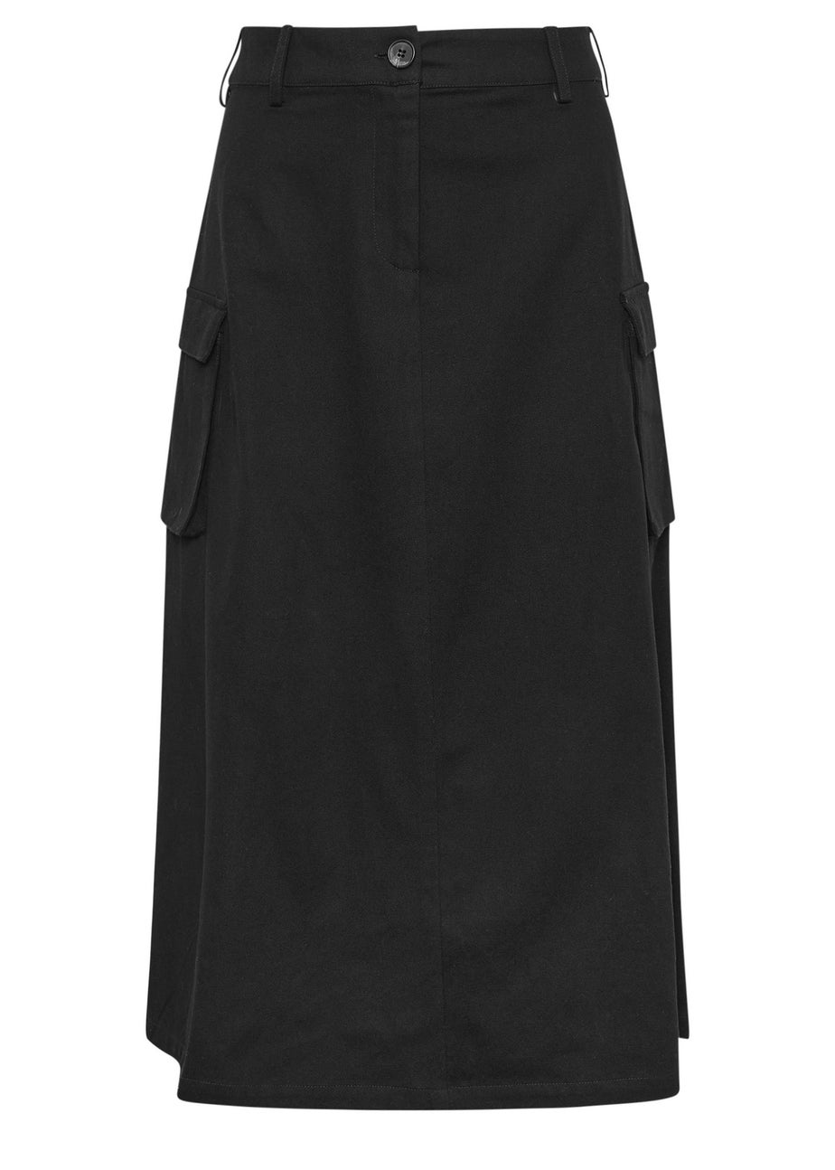 PixieGirl Petite Black Cargo Maxi Skirt