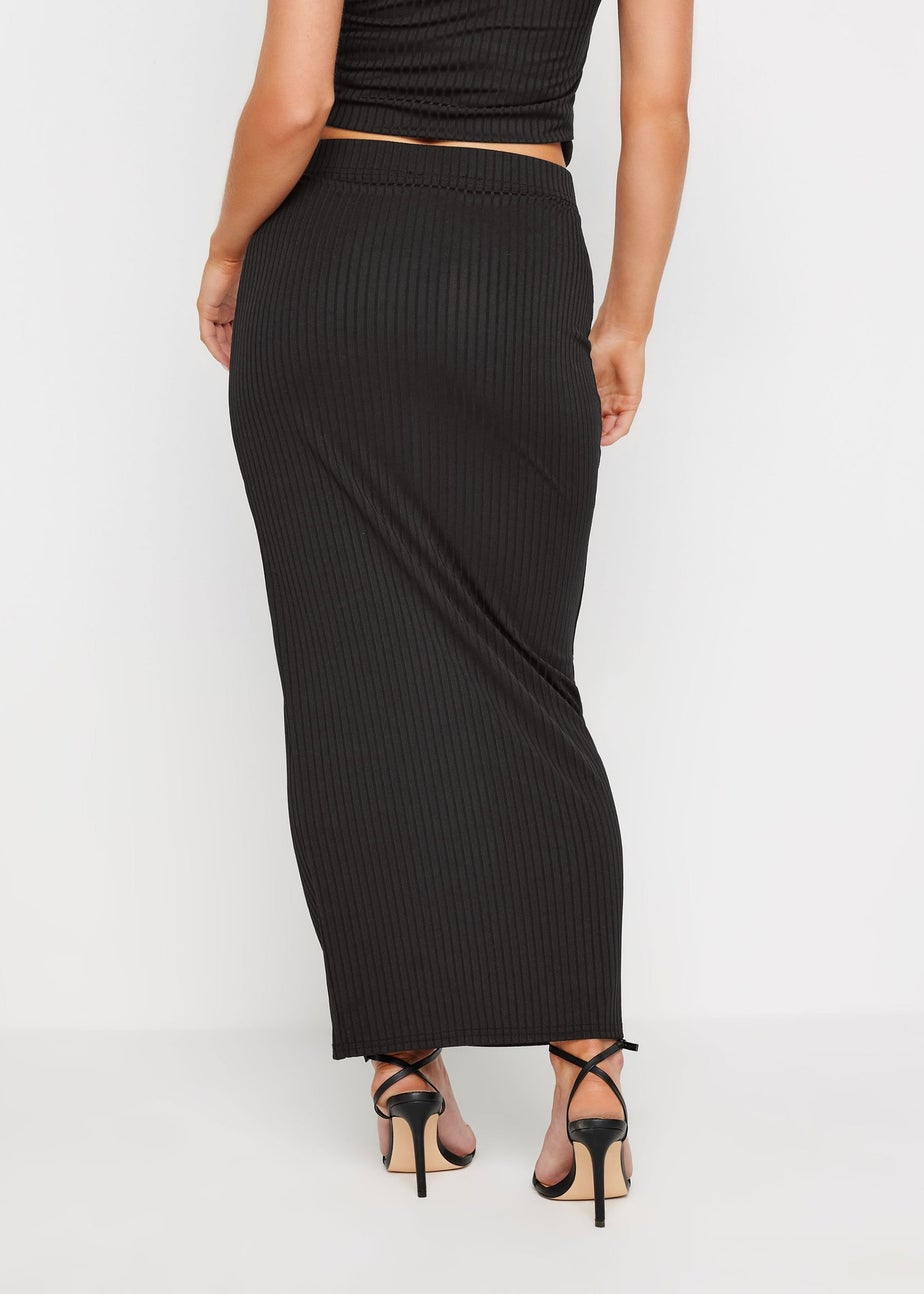 PixieGirl Petite Black Ribbed Maxi Tube Skirt