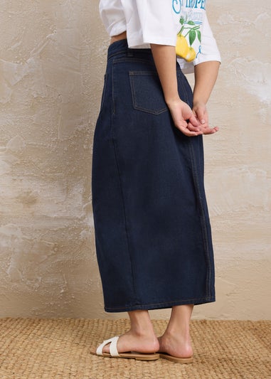 PixieGirl Petite Dark Blue Pocket Patch Denim Skirt