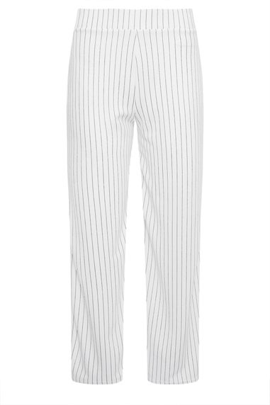 PixieGirl Petite White Pinstripe Wide Leg Trousers